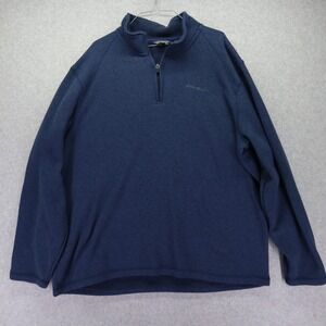 Eddie Bauer Sweater Mens 2XL XXL 1/4 Zip Pullover Fleece Mock Neck Long Sleeve
